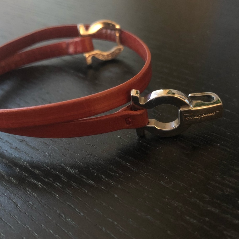 Salvatore Ferragamo Double Wrap Orange Bracelet